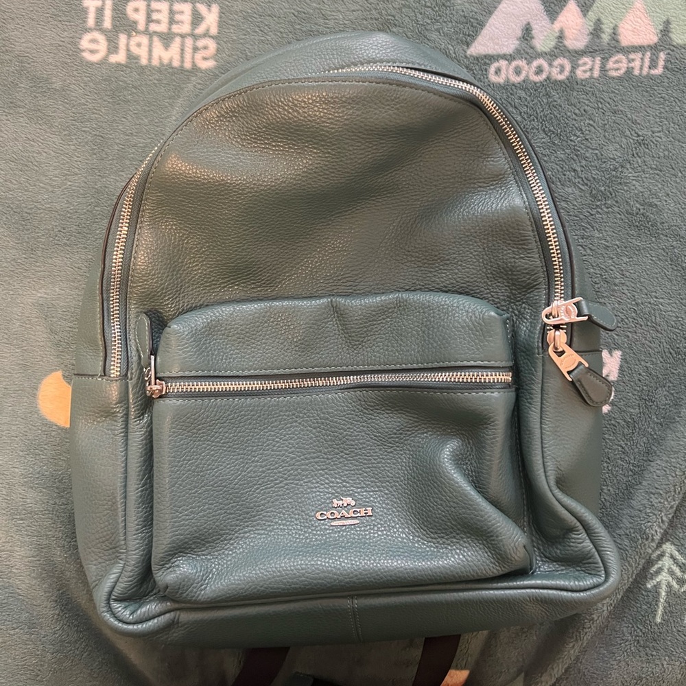 COACH teal backpack